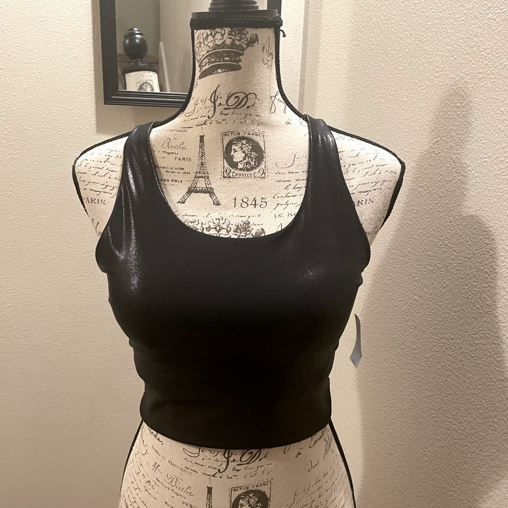 Wet look sports bra